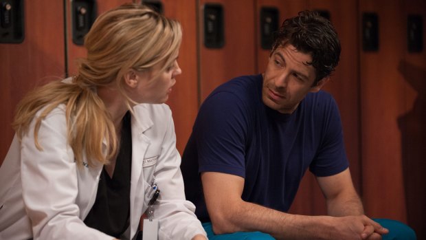 Melissa George as Dr Alex Panttiere and Don Hany as Dr Jesse Shane in the series 
