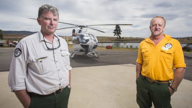 ACT Parks and Conservation fire operations manager Scott Farquhar and senior manager Neil Cooper.