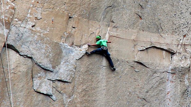 Kevin Jorgeson climbs on what is known as Pitch 15.