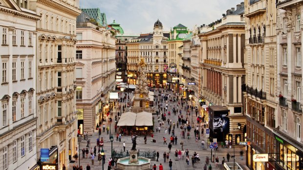 The Graben, one of Vienna's most famous streets located in the city's old town.