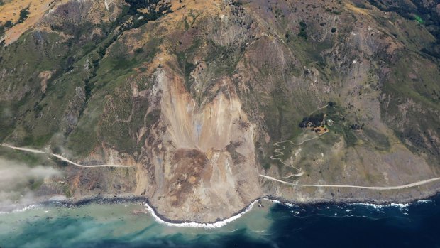The massive landslide that buried the road under a 40-foot layer of rock and dirt. A swath of the hillside gave way in an area called Mud Creek on Saturday, May 20, covering about half a kilometre of road and changing the Big Sur coastline.