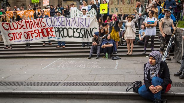 The Welcome Refugees rally in Melbourne  last month.