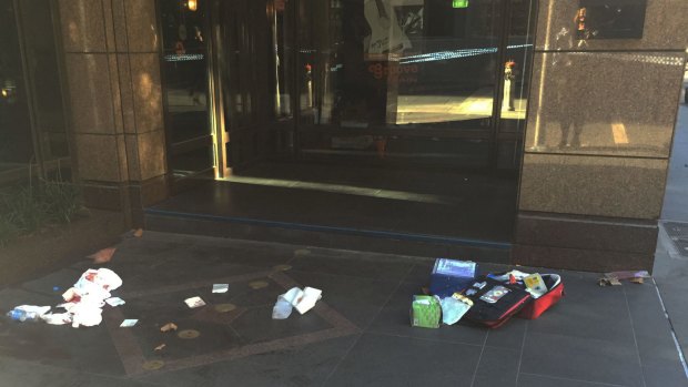 The scene of the stabbing on Collins Street on Friday morning.