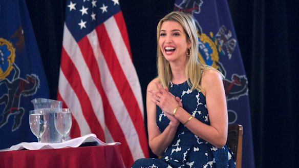 Ivanka Trump was not asked about the storm of allegations surrounding her father's conduct with women and did not address them herself during a "Coffee with Ivanka" event.