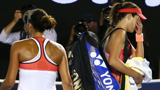 Dejected: Ana Ivanovic (right) lost to Madison Keys.