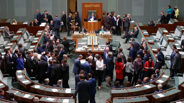 Lower house MPs vote on the same-sex marriage plebiscite bill on Thursday afternoon.