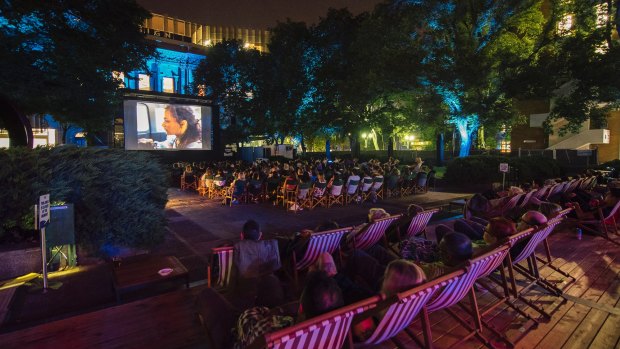 The picturesque Shimmerlands outdoor cinema at the University of Melbourne.