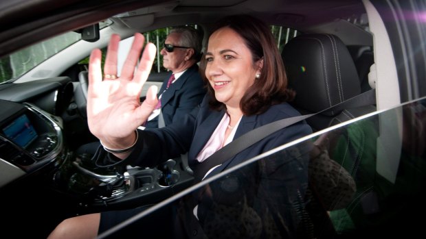 Premier-elect Annastacia Palaszczuk leaves Government House on Friday.