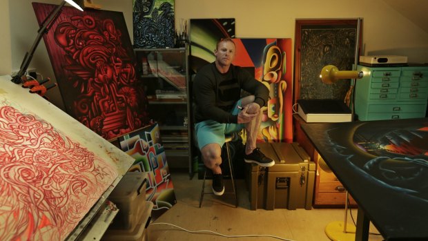 Jayde Farrell in his studio space.