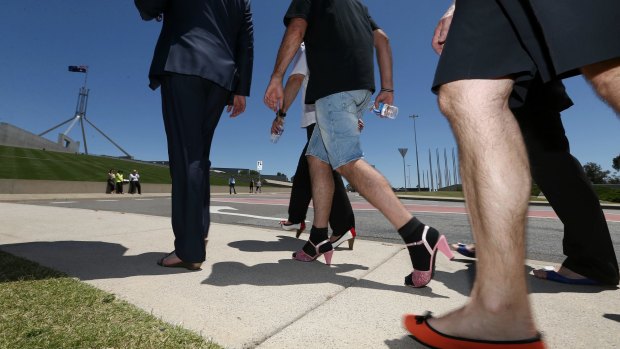 The Walk A Mile in Her Shoes campaign.