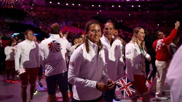 Members of Team GB at the Closing Ceremony on Day 16 of the Rio 2016 Olympic Games at Maracana Stadium on August 21, 2016 in Rio de Janeiro, Brazil. 