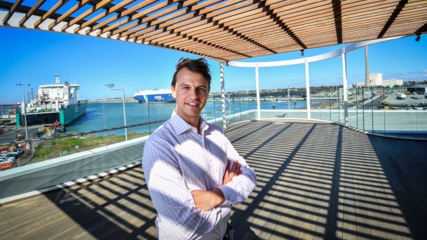 Jed Smith in the new Melbourne International RoRo and Automotive Terminal, Mirrat, in Port Melbourne.