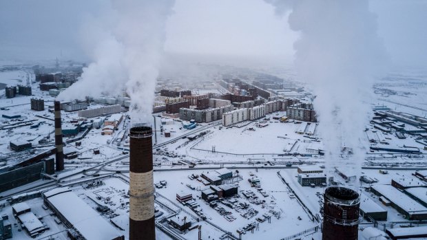 The heat and power plant in Norilsk, Russia,  a former slave labour camp in north-east Siberia. 