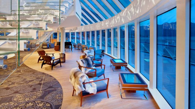 The Explorer's Lounge on Viking Sky, sister ship to the forthcoming Viking Spirit, which will have a North Pacific Passage cruise in 2019.