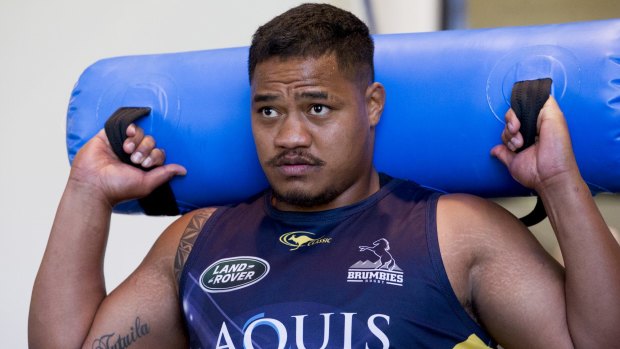 Working hard: Brumbies enforcer Ita Vaea wants to rise to a new level to help the ACT win a Super Rugby title.
