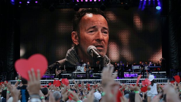 Bruce Springsteen performs during a concert in Rome in July 2016 - oops, we mean at Donald Trump's inauguration!