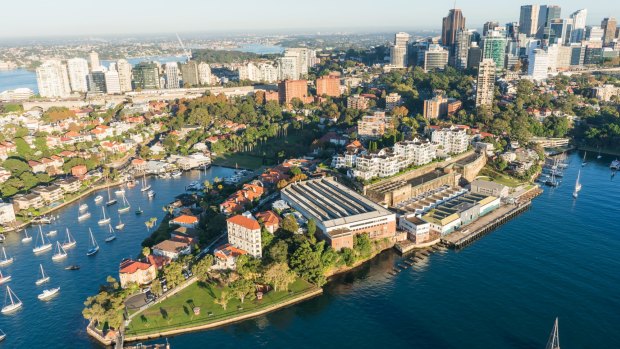 Sub Base Platypus looking towards North Sydney.