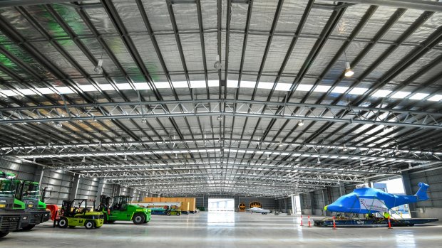 Sheds in the Melbourne International RoRo and Automotive Terminal in Port Melbourne. 