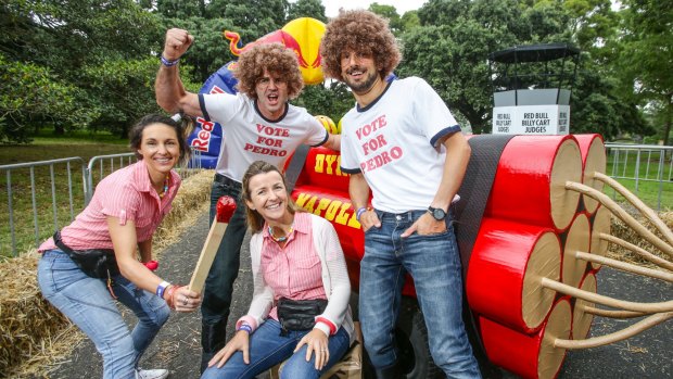 This Sunday, 60 fearless teams from across the country will be taking their place at the start line for the 2015 Red Bull Billy Cart Race at Centennial Parklands. Dynamite Napoleons Lydia Wallis, Sid Heaslip, Sarah Heaslip and Peter Steggall are ready to go.