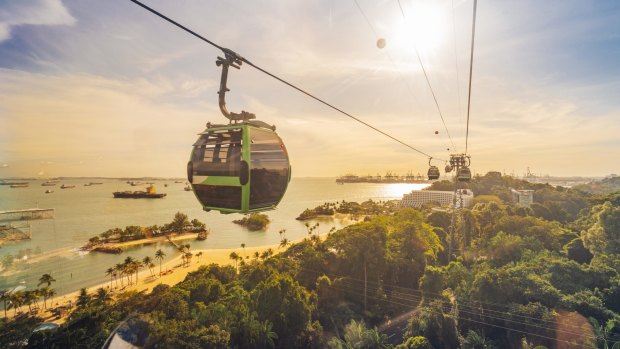 A cable-car trip in Sentosa, Singapore.
