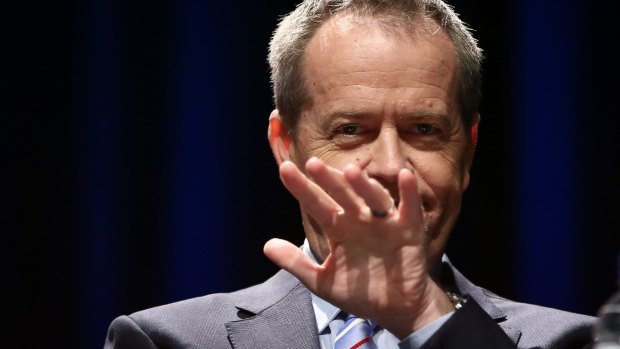 Opposition Leader Bill Shorten during the ALP National Conference at the Melbourne Convention Centre on Saturday.