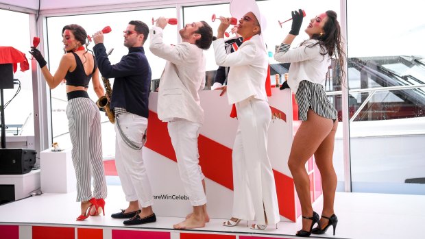 Champagne for all inside the Mumm marquee.