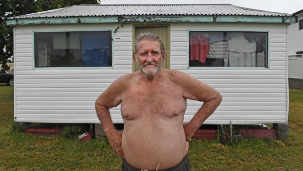Bowen resident John Andersen waits for the storm to hit: his home was completely destroyed by the cyclone.