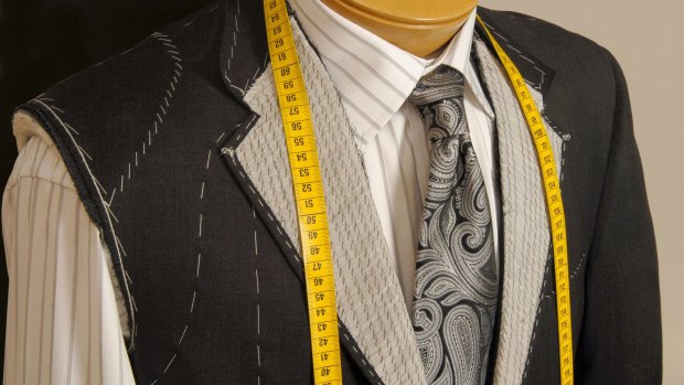 A correctly tailored suit takes weeks and several fittings to produce.