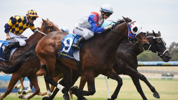 First leg of a double: Jackie Beriman rides Electric Fusion to victory at Sandown. 