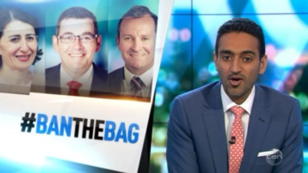 State premiers Gladys Berejiklian, Daniel Andrews and Mark McGowan have been challenged to ban plastic bags.