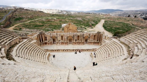 The amphitheatre in the Roman city Jerash in Jordan.