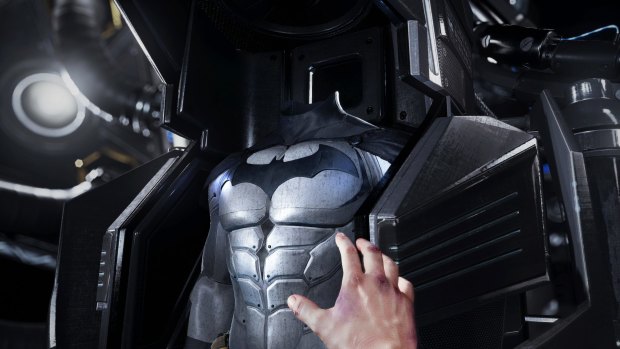 Getting suited up in <i>Batman: Arkham VR</i>.