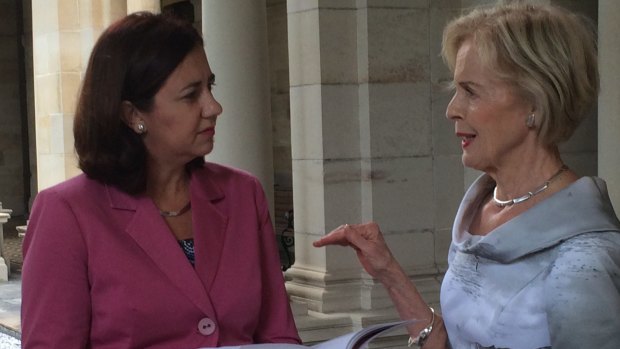 Premier Annastacia Palaszczuk receives Dame Quentin Bryce's report into domestic violence, Not Now, Not Ever: Putting an End to Domestic and Family Violence in Queensland.
