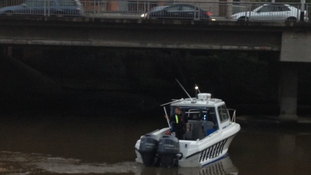 Police search the Maribyrnong River on July 29.
