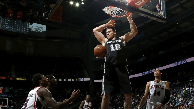 Rising to new heights: San Antonio centre Aron Baynes.