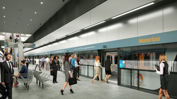 An artist's impression of the planned metro train station at Waterloo.
