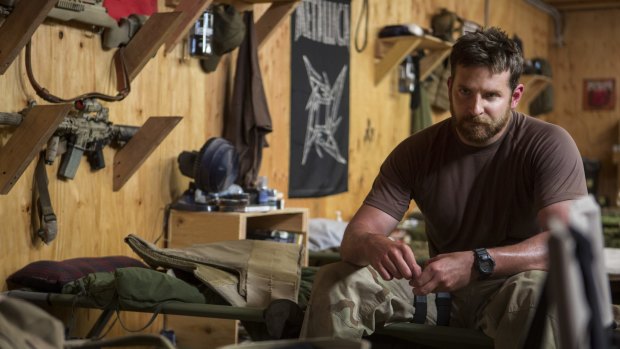 Bradley Cooper as US soldier Chris Kyle in the film American Sniper.