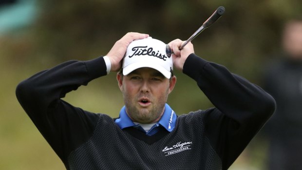 So close: Australia's Marc Leishman.