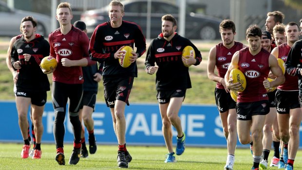 Leader: Dustin Fletcher trains on the eve of his 400th game.