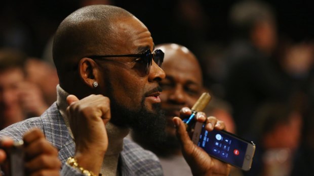 R. Kelly attends the Brooklyn Nets v Atlanta Hawks game at the Barclays Centre in November 2015 in New York.