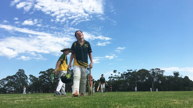 Sport events were cancelled all over NSW but it didn't stop one school event from taking place: Under 13's St Augustine's College (pictured) took on Wakehurst cricket side at Lionel Watts Park in French's Forest. 