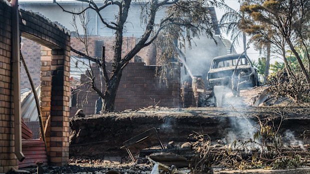 Homes destroyed by fire in Tathra.