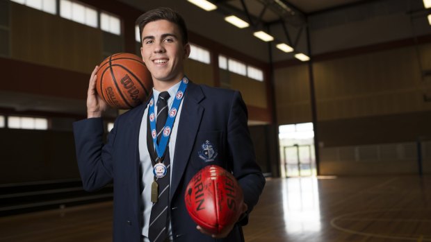Sam De Sousa led Marist College to Australian football and basketball premierships last weekend.