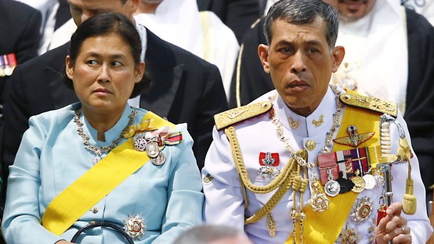 Crown Prince Vajiralongkorn and his sister Princess Sirindhorn in the Netherlands for the inauguration of Dutch King Willem-Alexander in 2013.