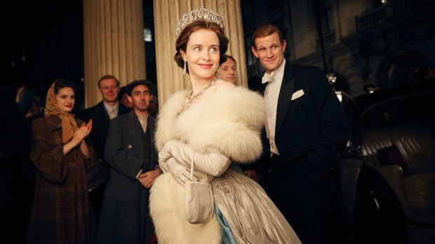 Claire Foy (Elizabeth II) and Matt Smith (Prince Philip) in The Crown.