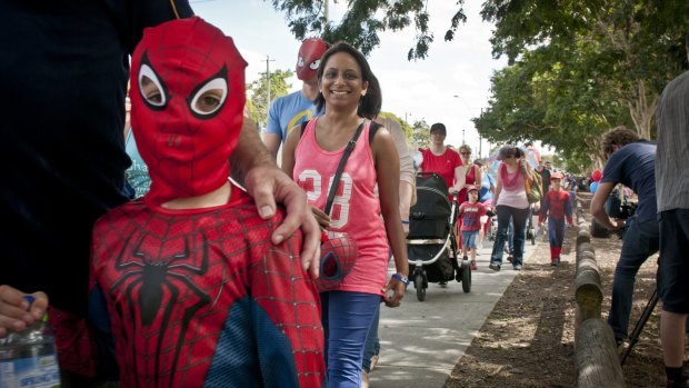 Spider-Man gear featured prominently on Walk for William Day in Brisbane.