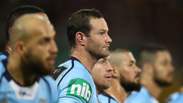 Forlorn: Boyd Cordner looks on as his side slumped to their game three loss.