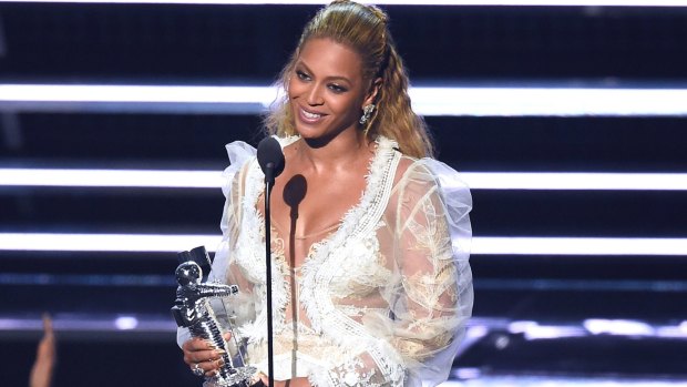 Beyonce accepts the award for Video of the Year for <i>Lemonade</i>.