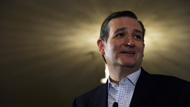 Setting the world on fire ... Republican Senator Ted Cruz during his visit to New Hampshire on the weekend.