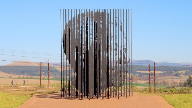 A memorial to Nelson Mandela at the site where the activist was captured in 1962. 